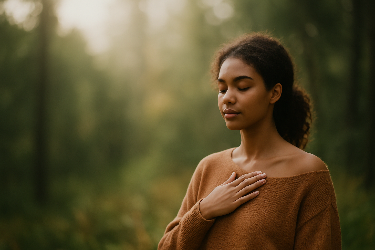 Person in peaceful meditation representing psychedelic integration